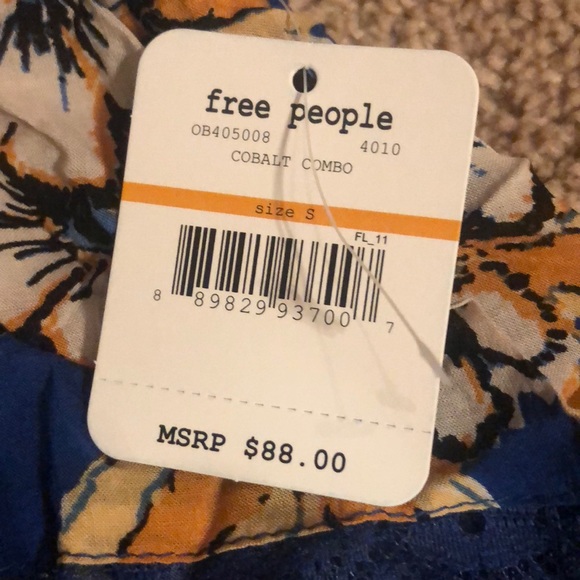 Free People blue/floral trapeze dress - Picture 3 of 3